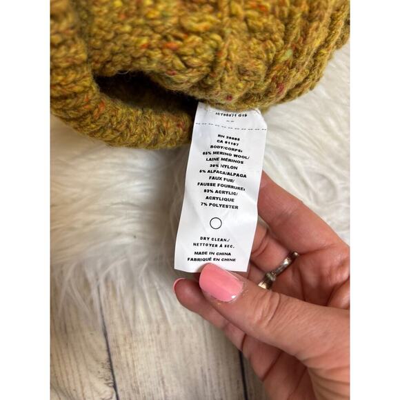 Pendleton Winter Cable Knit Hat Wool Blend Harvest Yellow Brown Unisex OS - Picture 4 of 4